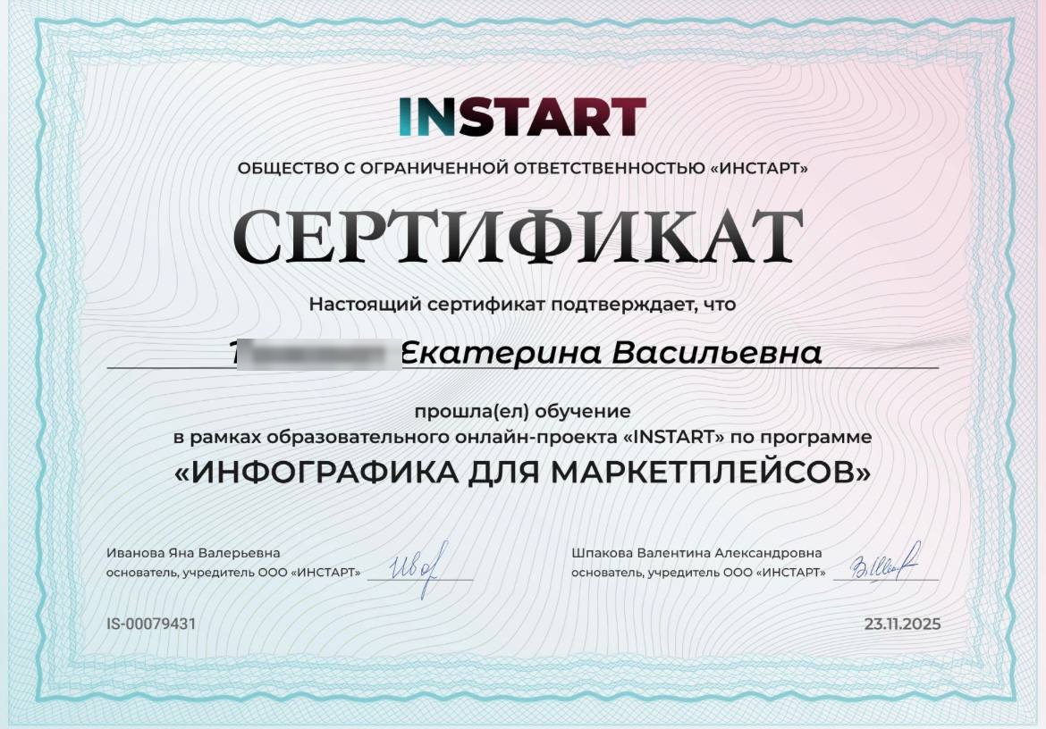 Сертификат участника проекта InStart