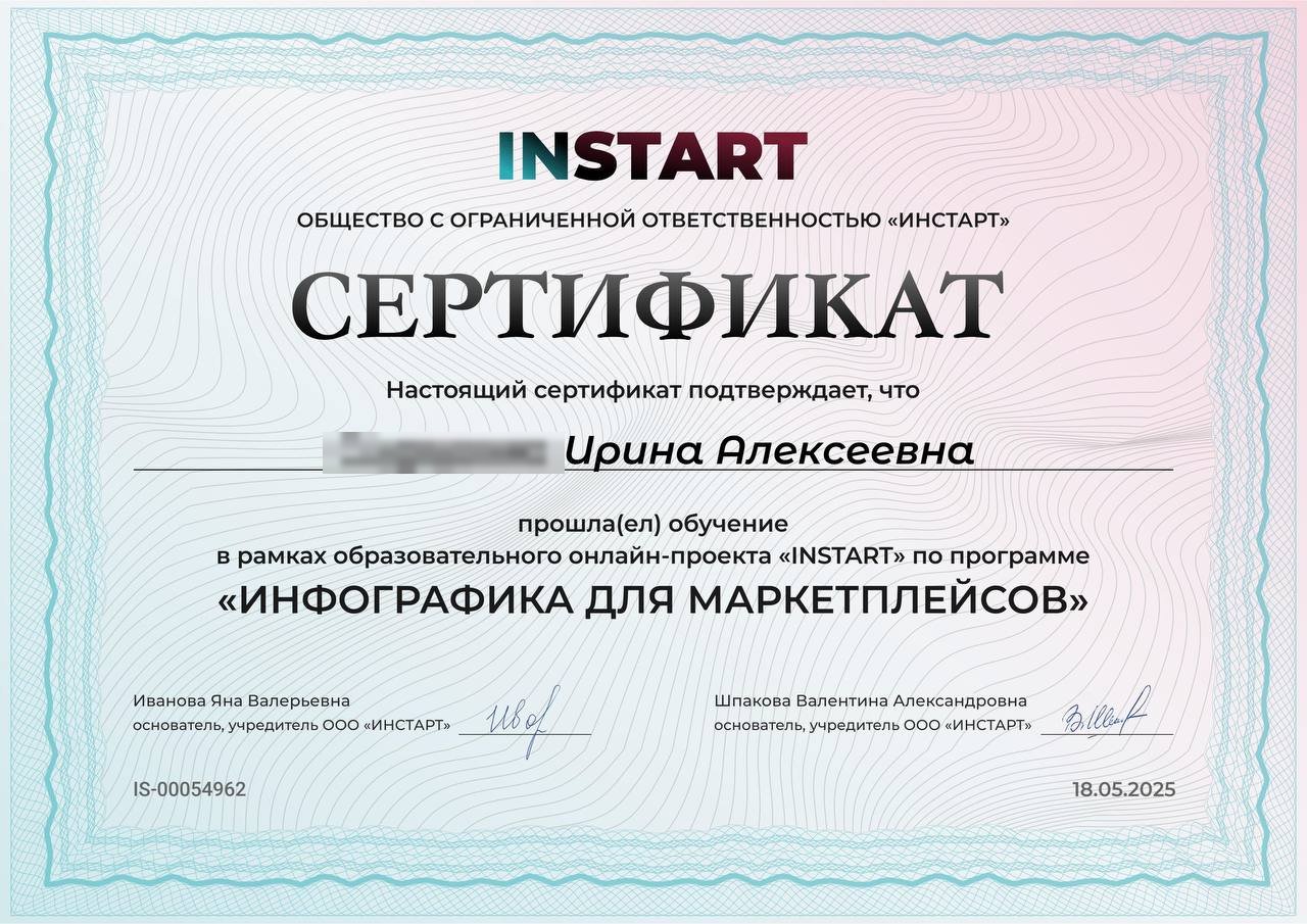 Сертификат участника проекта InStart